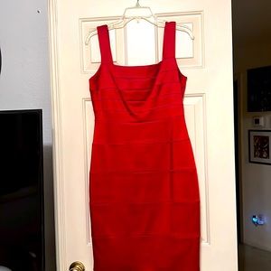 CACHE satin red cocktail dress just for xmas
